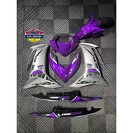 Yamaha LC135 V8 Fi Coverset Exciter 🇻🇳 Siap Stripe Exciter Purple Lc V8 Purple Silver Purple Silver 