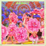 GSWLTT Dance Props Flower, Hand held DIY Handmade Peony Dance Performance Props, 30/40/50cm Dance Pe