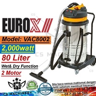 EuroPower VAC8002 Industrial Wet & Dry Stainless Steel Vacuum 80L 2000w / 2 motor euro power / eurox