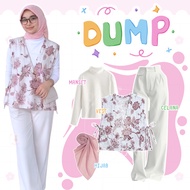 4-in-1 Hijab Set with Trendy Vest Batik Vest/ + White Cuff + Oro Pants Knit Broken White + Bella Squ