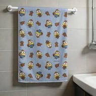 Minions Bob & Tim Bear Towel Set, Light Blue Cartoon Allover Print Soft Pure Cotton Towels, Availabl