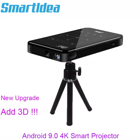 SmartIdea New 3D 4K Phone Size HD Projector AC3 Android WiFi DLP Smart Proyector Beamer BT Battery B