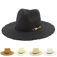 Straw Fedora Hat Women Men Fedoras Hats Vintage Trilby Caps Summer Leather Belt Jazz Hat Sunhat Cap Chapeau Blower Sun Caps