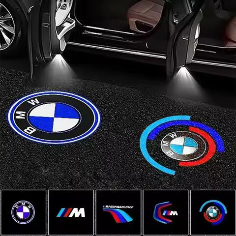 New For BMW M X3 X5 X6 2pcs Car Logo Led Door Light Projector Lamp For BMW 50th M E46 E90 E49 F30 F8