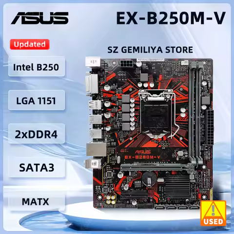 Asus EX-B250M-V Motherboard Intel B250 LGA 1151 DDR4 32GB support Core i5-6500 G3930 7100 6400 6600 