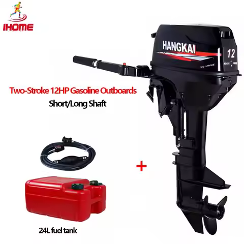 HANGKAI Petrol Outboards Two Stroke 12HP for Assault Boat Water-cooling F-N-R High-power Canoeing En