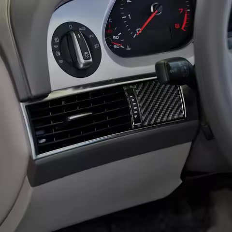 For Audi A6 C6 4F 2005-2011 Car Interior Carbon Fiber Left Side Air Outlet Panel Trim Sticker Frame 