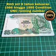 A735 Rm5 siri 6 duit kertas lama duit syiling rm5 lama barang antik barang lama duit Malaysia lama d