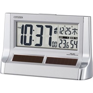 RHYTHM CITIZEN Alarm Clock Radio Wave Clock Digital Solar Auxiliary Power See-through LCD Silver CITIZEN PALDIGIT SOLAR R128 8RZ128-019