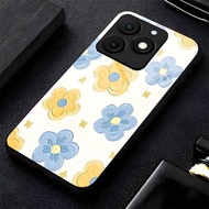 Softcase Glass Glossy Shiny Glass for ITEL A50 - ITEL A70 - Latest ITEL A90 - Fashion FLOWER PATTERN