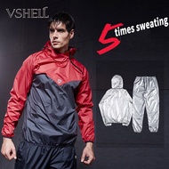 [VSHELL]Fitness Loss Weight Sauna Suit for Men Sauna Jacket Sweat Suit Tracksuit Men Weight Control 