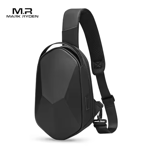 MARK RYDEN Futuristic Sling Chest Bag Men Oxford Hard Shell Waterproof Crossbody Bag