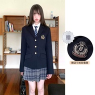 Tokyo Chronicle ฤดูใบไม้ร่วง ฤดูหนาว ผู้หญิง ชุดเครื่องแบบ เสื้อแจ็คเก็ต เสื้อโค้ท Deep Blue College