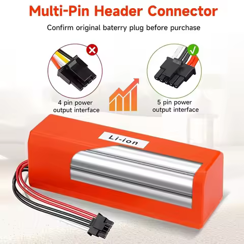 High Power 14.4V 7000mAh Battery for Xiaomi Mop 2 Pro MJST1SHW C101 Robot Vacuum Cleaner Parts