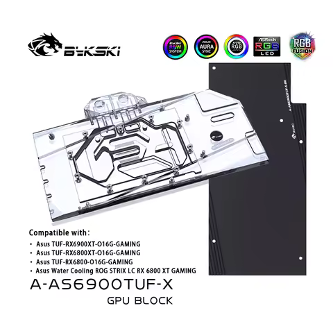 Bykski Watercooling Block For ASUS TUF RX 6900 XT 6800 XT GAMING GPU Custom Water Cooling GPU Liquid