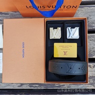 OKcd 【New】original_louis Vuitton belt luxury suit double buckle LV belt classic style genuine leathe