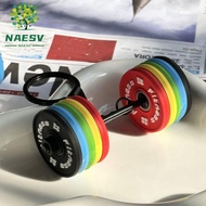 NAESV Mini Barbell Keychain, PVC Detachable Dumbbell Keychain, Unique Simulation Barbell Sheet Exqui