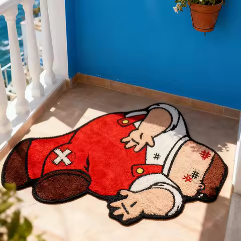 VIKAMA Funny Peter Griffin Doormat Humorous Anti-Slip Entrance Mat Absorbent Floor Rug for Porch Bat