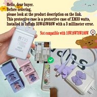 XM33W Charger Protector for infinix note 30 33W 45W 68W  Youth Cute DIY PINK BOW soft silcione charg