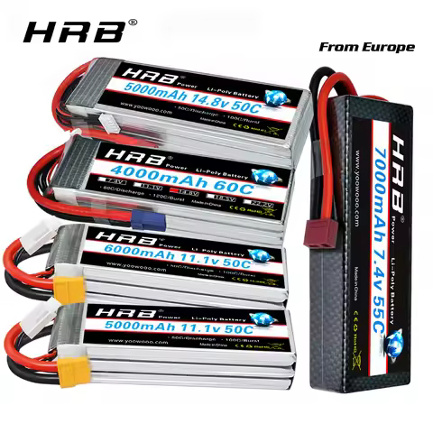 HRB 2S 3S 4S RC lipo battaery 2200mah 3300mah 4000mah 5000mah 6000mah Drone Battery XT60 Dean plug f