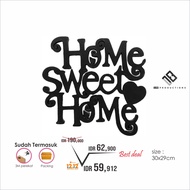 Home Sweet Home Carved Writing Wall Hanging Decoration Shabby Chic Room 30x29 Cm