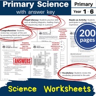EM1 Primary Science Worksheets + Answer Year 1 - Year 6 | International Primary Science Workbook Yea