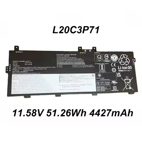 L20C3P71 11.58V 51.26Wh 4427mAh Laptop Battery For Lenovo ThinkPad X13 Yoga Gen 2 Yoga G2 20W80007Z 