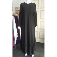 Jubah Abaya Plain Berbatu hitam