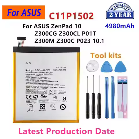 100% Orginal C11P1502 4890mAh For ASUS ZenPad 10 Z300CG Z300CL P01T Z300M Z300C P023 10.1 Battery+To