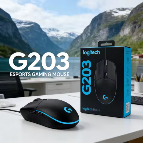 G203 Wired Gaming Mouse, 8000 DPI Sensor, RGB LIGHTSYNC Lighting, 6 Programmable Buttons, 1ms Respon