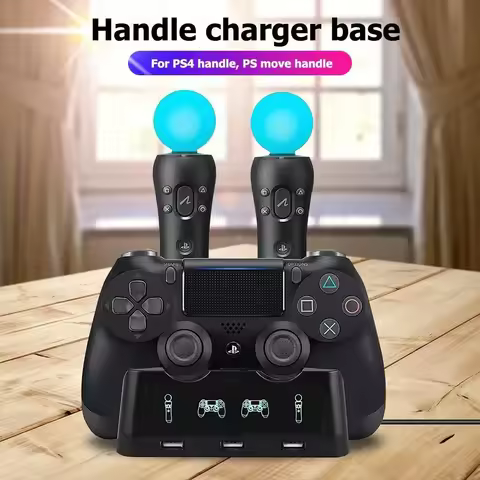 4 in 1 Controller Charging Dock Station Stand Joystick Power Supply Base for Playstation PS4 PS Move