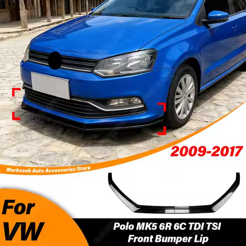 For VW Polo MK5 6R 6C TDI TSI 2009 2010 2011 2012 2013 2014 2015 2016 2017 Car Front Bumper Lip Spoi