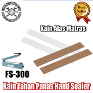 MESIN FS-300 Hand Sealer Machine Spare Parts, Heat Resistant Teflon Fabric, Plastic Press