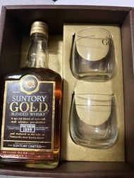 Suntory GOLD  禮盒 連兩隻杯
