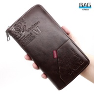 Fashion Men Embossed Pattern Wallet Large Capacity Zipper Clutch Purse Bag Solid Color Pu Leather Wallet