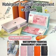 【100 Notes Capacity/Waterproof】Financial Organizer Wallet Cash Organizer/Money Saving Binder/Bill Ho