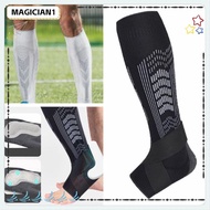 MAGICIAN1 Sports Ankle Brace, Breathable Sports Cycling Football Socks Compression Calf Ankle Sleeves, Knitted Anti-Collision Silicone Shin Guards Protectors