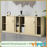 YIPET Cabinet with lock File Cabinet  Wooden Cabinet  Sliding Door cabinet Low Cabinet   Office Stud