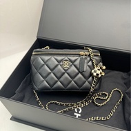 【全套】Chanel 足球調節扣長盒子 化妝盒單肩斜挎包