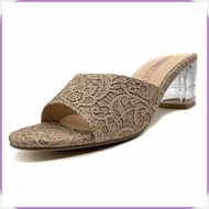 Noblesse,UQ?Y{Korean-uKWomenauPointeduHollowrOutFClearBCrystal Block Heel Sandals MF41102