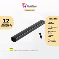 AWEI 50W Home Theater Stereo Soundbar | Y999 HiFi Audio Bluetooth Speaker USB Player System