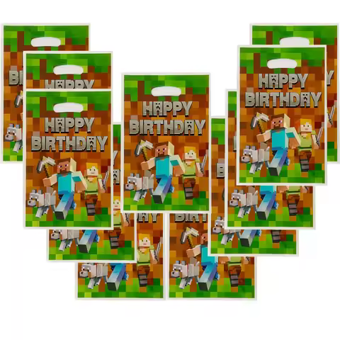 My World party gift bag, food bag, candy storage bag, party gift bag, gift bag, tote bag