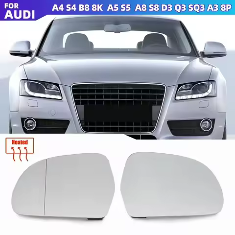 For Audi A4 S4 B8 8K 08-09 A5 S5 B8 8K 07-09 A8 S8 D3 Q3 SQ3 A3 8P rear view mirror glass lens wide 