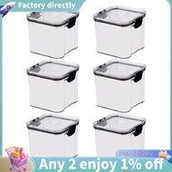 6 Pack 700Ml Kitchen Storage Box Food Storage Box Organizer Container Set Vacuum Lid Seal Clear Squa