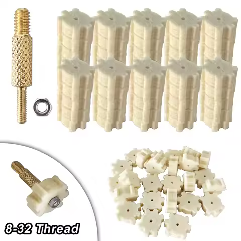 50pcs Chamber Mop Cleaning Pads Star Wool Felt with Adapter Gun Brush Cleaning Kit for .22Cal 5.56mm