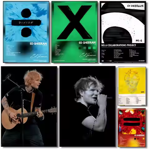 Soft Singer E-Ed Sheeran Poster Wall Art Printed Decor Sticker Stylish Home Gift for Living Room Bed