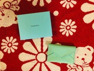 Tiffany ♥️ 1837 湖水綠 💗 稀有絕版品~ 精品牛皮信封式、票據夾、卡片夾、名片夾、零錢包、鈔票夾、信用卡夾 (交換禮物)