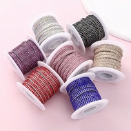 5Yards/Roll 5mm Width Sparkling Rhinestone Chain Shiny Crystal Ribbon For Sewing DIY Jewelry Garment