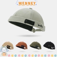 WEY Brimless Hat, Adjustable Solid Color Beanie Hat, Fashion Unisex Breathable Docker Cap