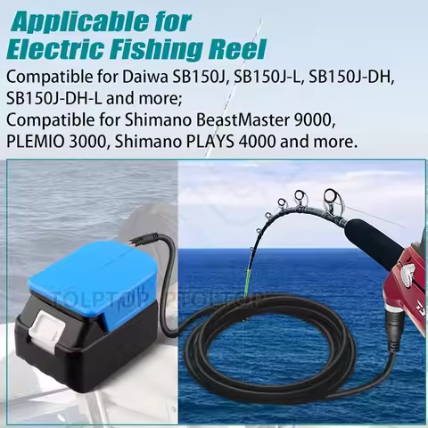 Fishing Reel Battery Adapter for Makita 18V Battery Work for Daiwa for Shimano 14.4V Tanacom Seaborg